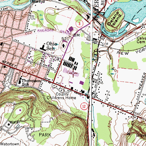 Topographic Map of Northland Plaza Shopping Center, NY