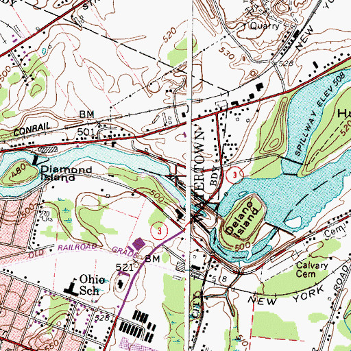 Topographic Map of Watertown Power House, NY