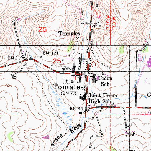 Topographic Map of Tomales, CA