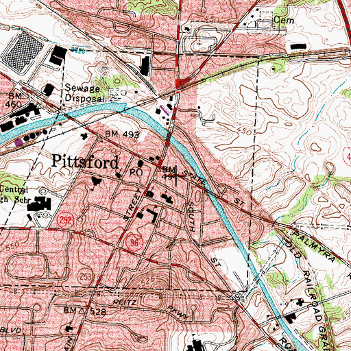 Topographic Map of Saint Louis Roman Catholic Church (historical), NY