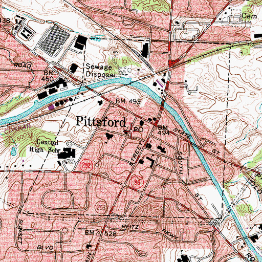 Topographic Map of Saint Paul's Evangelical Lutheran Church, NY