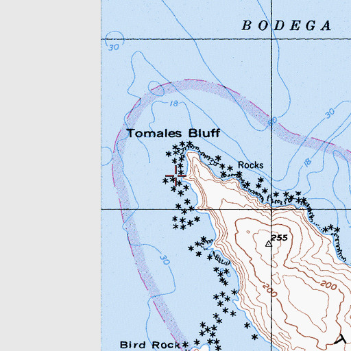 Topographic Map of Tomales Bluff, CA