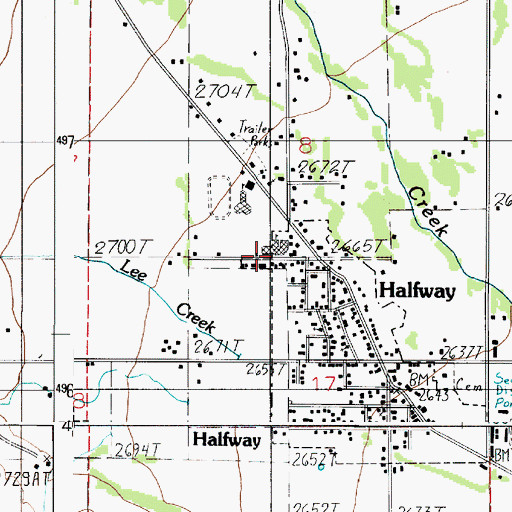 Topographic Map of Halfway Elementary School (historical), OR