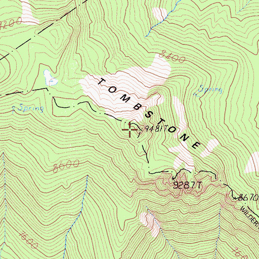 Topographic Map of Tombstone Ridge, CA