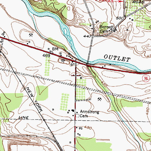 Topographic Map of School Number 3 (historical), NY