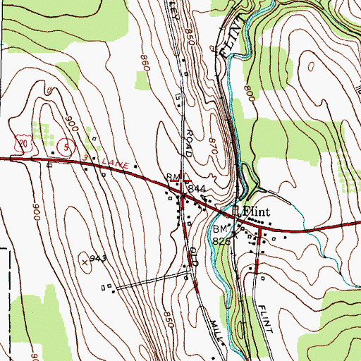 Topographic Map of School Number 2 (historical), NY