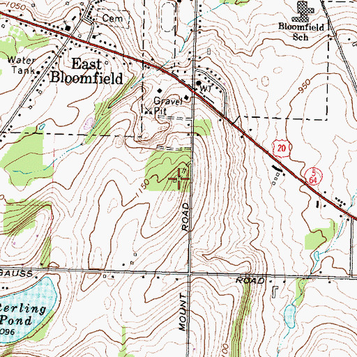 Topographic Map of Oak Mountain, NY