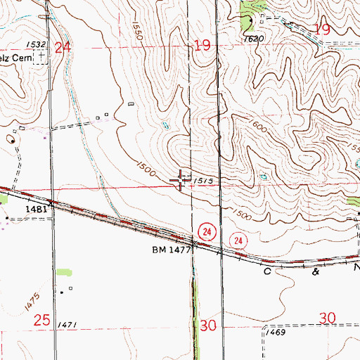Topographic Map of Zilmer Cemetery, NE