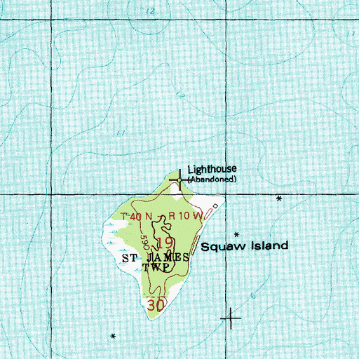 Topographic Map of Squaw Island Lighthouse, MI