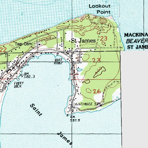 Topographic Map of Beaver Island Marine Museum, MI