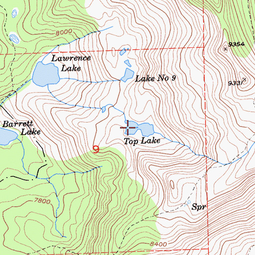 Topographic Map of Top Lake, CA
