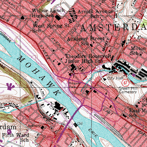 Topographic Map of First Methodist Church, NY