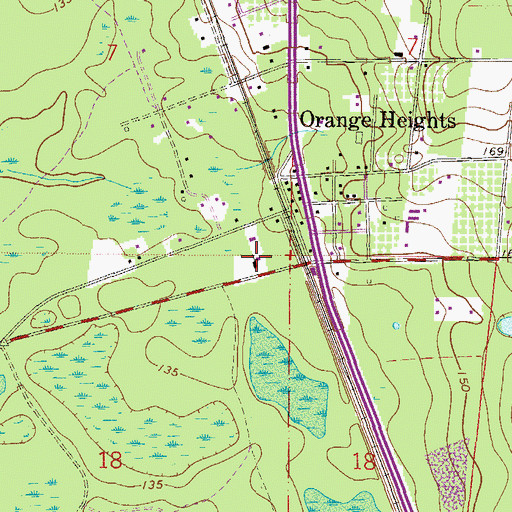 Topographic Map of Orange Heights Baptist Church, FL