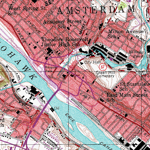 Topographic Map of Second Presbyterian Church, NY