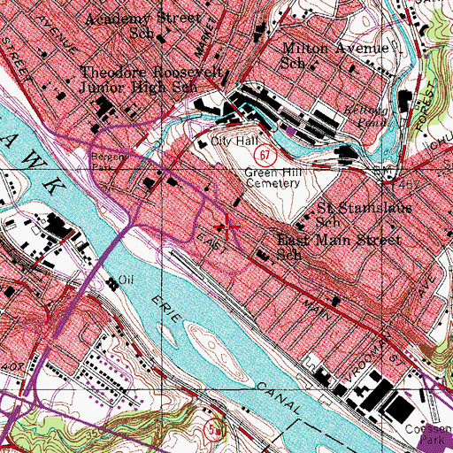 Topographic Map of Saint Marys Roman Catholic Church, NY