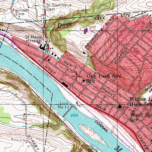 Topographic Map of Amsterdam Fire Station Number 5 (historical), NY