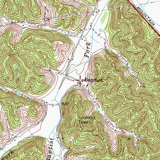 Topographic Map of Baptist Post Office (historical), KY