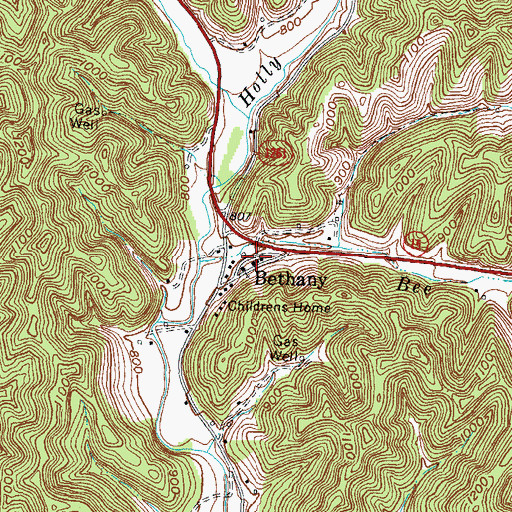 Topographic Map of Bethany Post Office, KY