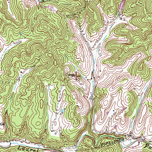 Topographic Map of Brewer Cemetery, KY