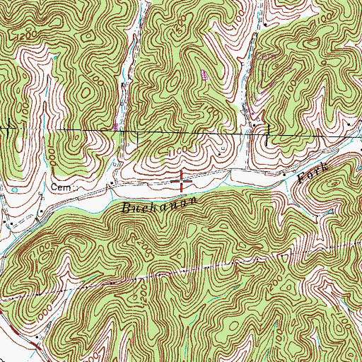 Topographic Map of Buchanan School (historical), KY