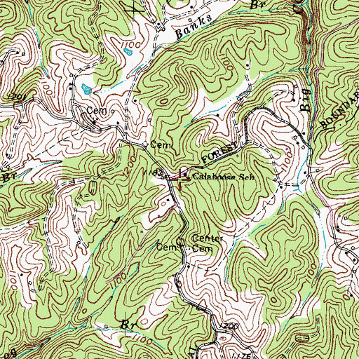 Topographic Map of Calaboose Post Office (historical), KY