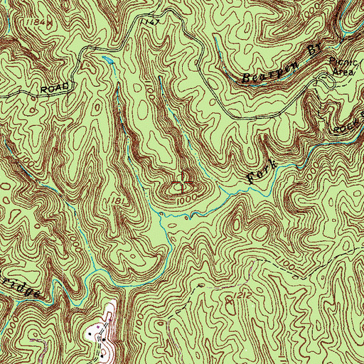 Topographic Map of Campbell Ridge, KY
