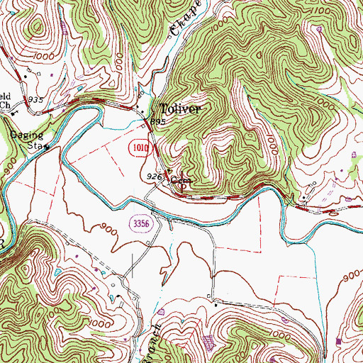Topographic Map of Clark Cemetery, KY