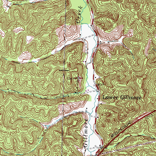 Topographic Map of Gibbs Cemetery, KY