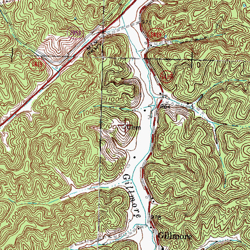 Topographic Map of Gibbs Cemetery, KY