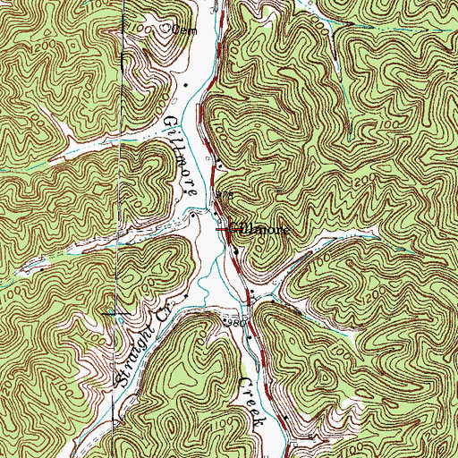 Topographic Map of Gilmore Church, KY