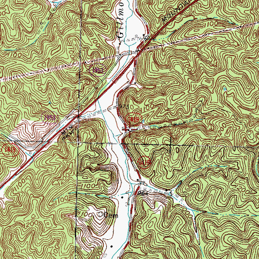 Topographic Map of Gilmore Post Office (historical), KY