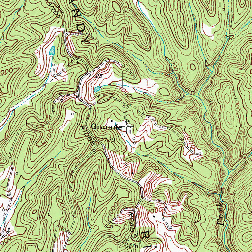 Topographic Map of Grannie Post Office (historical), KY