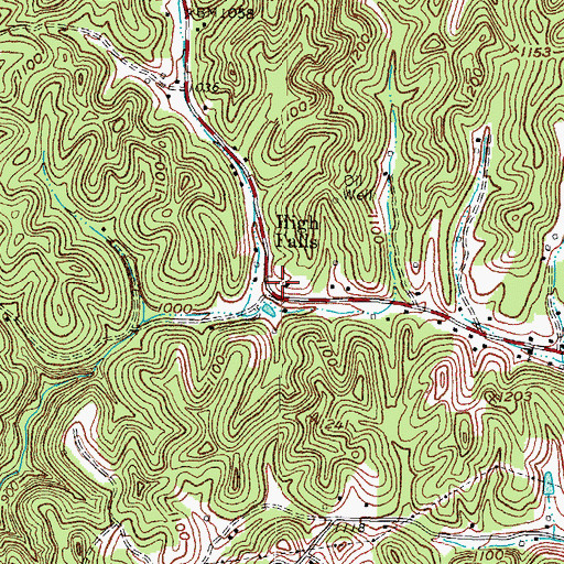 Topographic Map of High Fall Railroad Station (historical), KY
