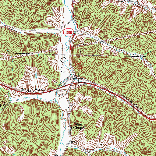 Topographic Map of Lacey Post Office (historical), KY