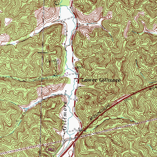 Topographic Map of Lower Gilmore School (historical), KY