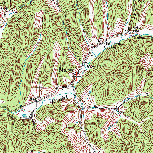Topographic Map of Mary Church of Christ, KY