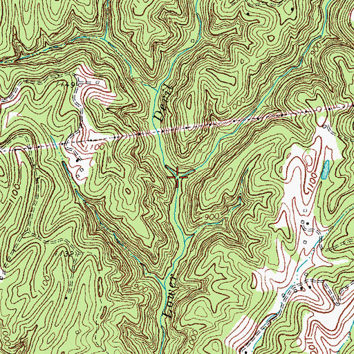 Topographic Map of Meadows Branch, KY
