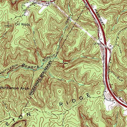 Topographic Map of Mountain Top Railroad Station (historical), KY