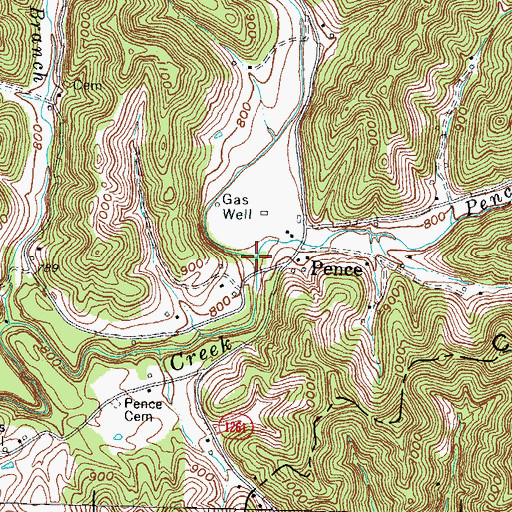 Topographic Map of Pence Post Office (historical), KY