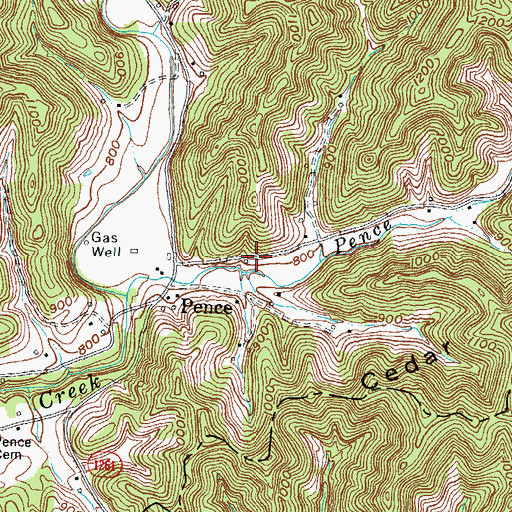 Topographic Map of Pence School (historical), KY