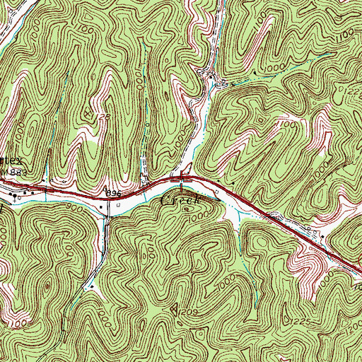 Topographic Map of Proffit Fork, KY