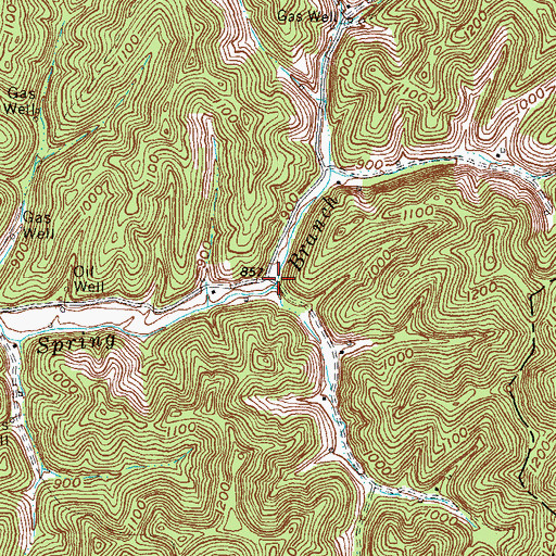 Topographic Map of Pryce Fork, KY