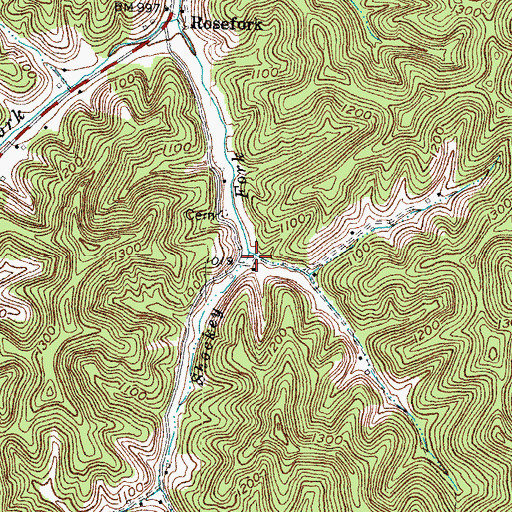 Topographic Map of Shockey Post Office (historical), KY