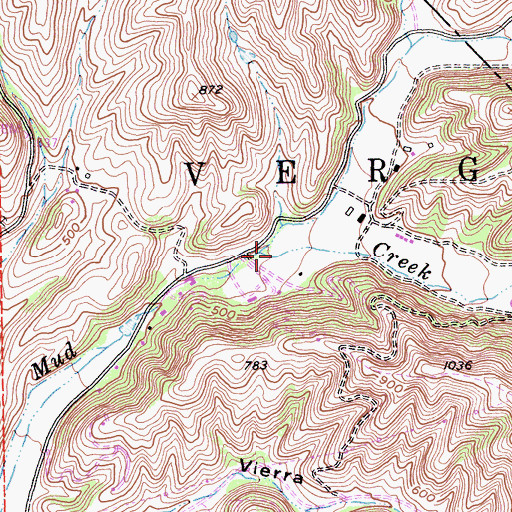 Topographic Map of Towne Creek, CA