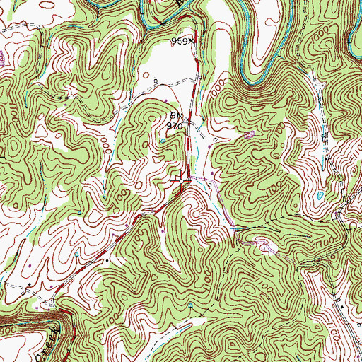 Topographic Map of Spradling Post Office (historical), KY