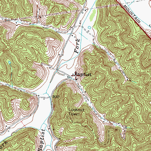 Topographic Map of Stillwater Old Baptist Church, KY