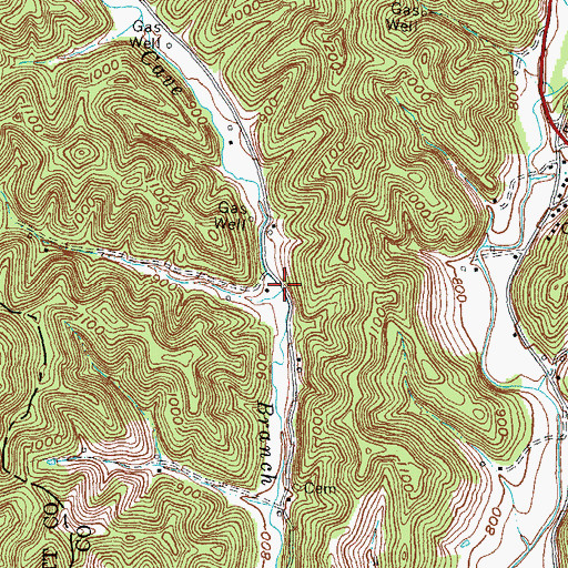 Topographic Map of Tom Rose Branch, KY