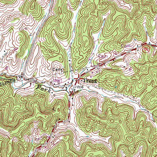 Topographic Map of Trent Post Office (historical), KY