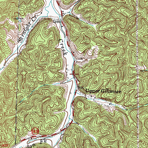 Topographic Map of Upper Gilmore School (historical), KY