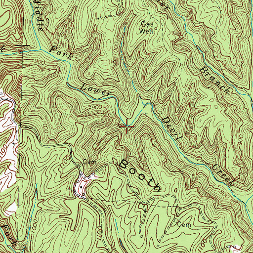 Topographic Map of Whisman Post Office (historical), KY